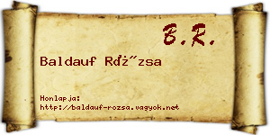 Baldauf Rózsa névjegykártya