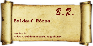Baldauf Rózsa névjegykártya